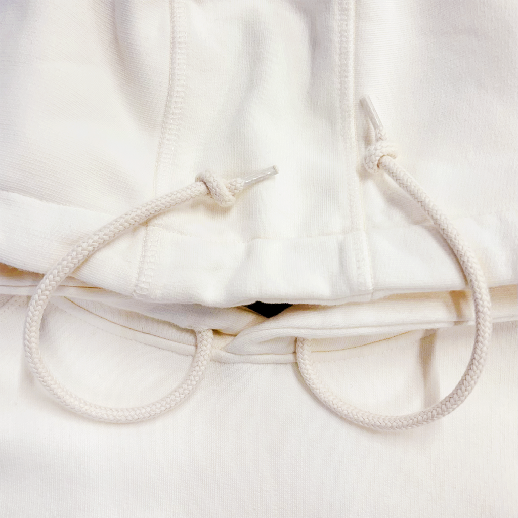 Circled Script Logo Hooded Sweatshirt Off White