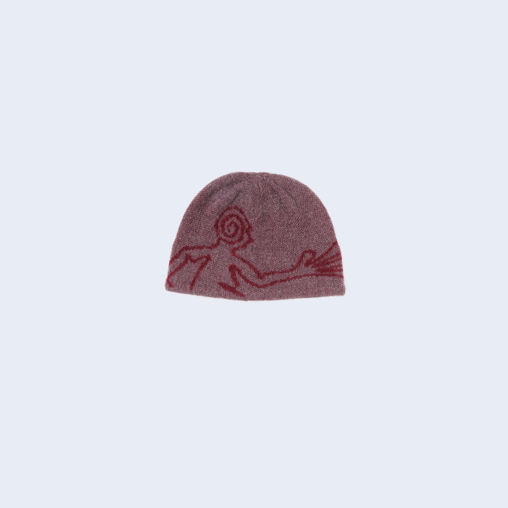 Moscot Mohair Mixed Knit Beanie Maroon