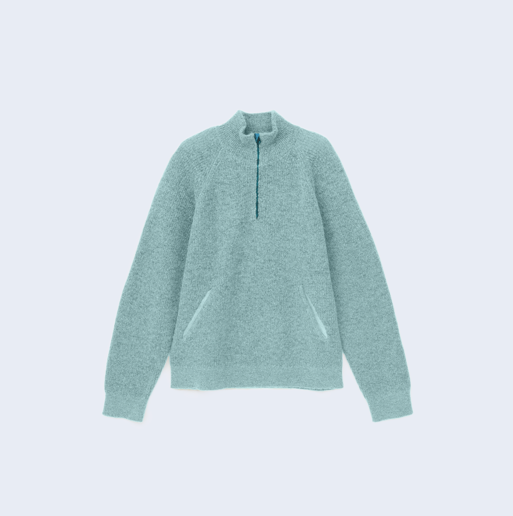 Essence Mohair Mixed Knit Top Turquoise