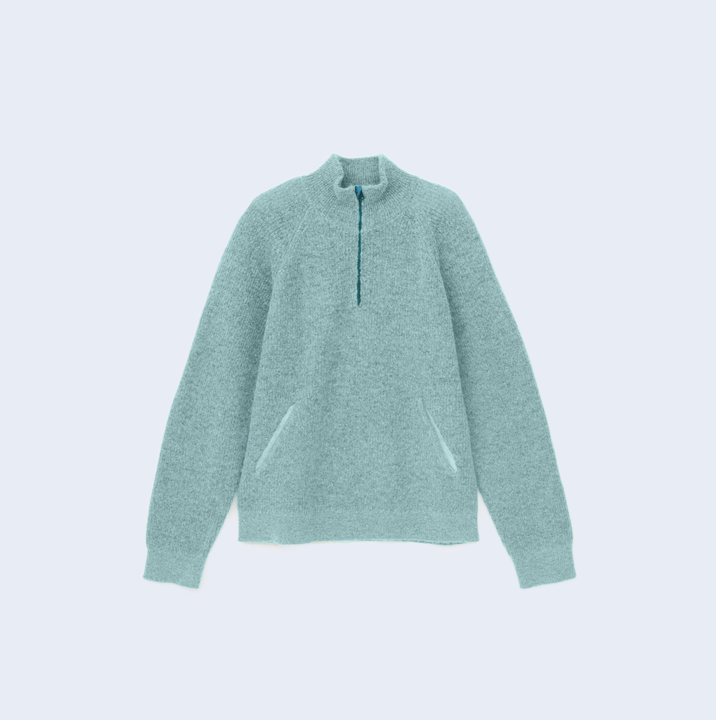 Essence Mohair Mixed Knit Top Turquoise