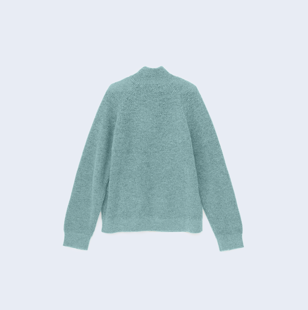 Essence Mohair Mixed Knit Top Turquoise