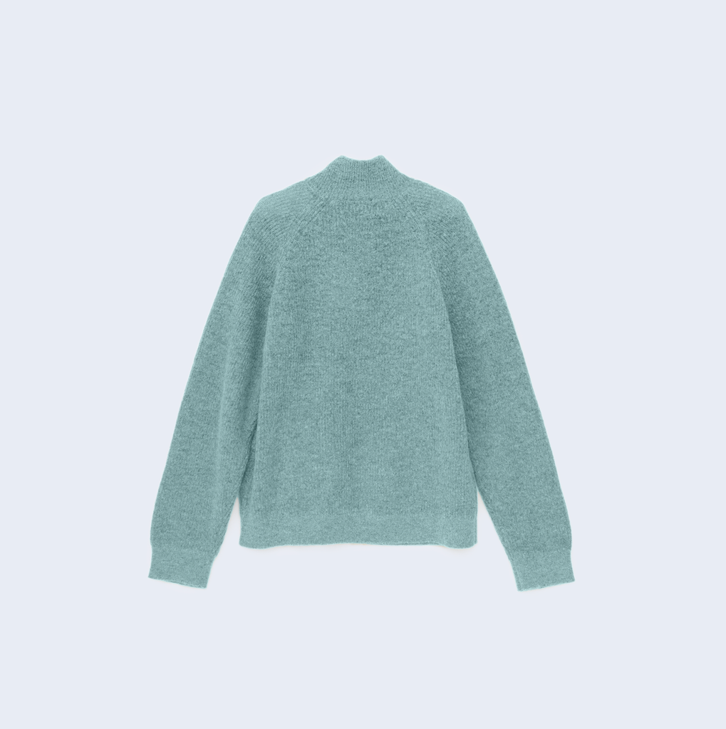 Essence Mohair Mixed Knit Top Turquoise