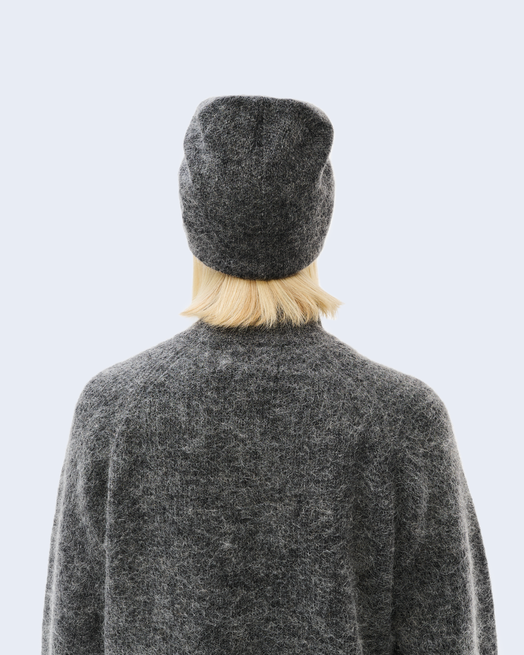 Moscot Mohair Mixed Knit Beanie Dark Grey