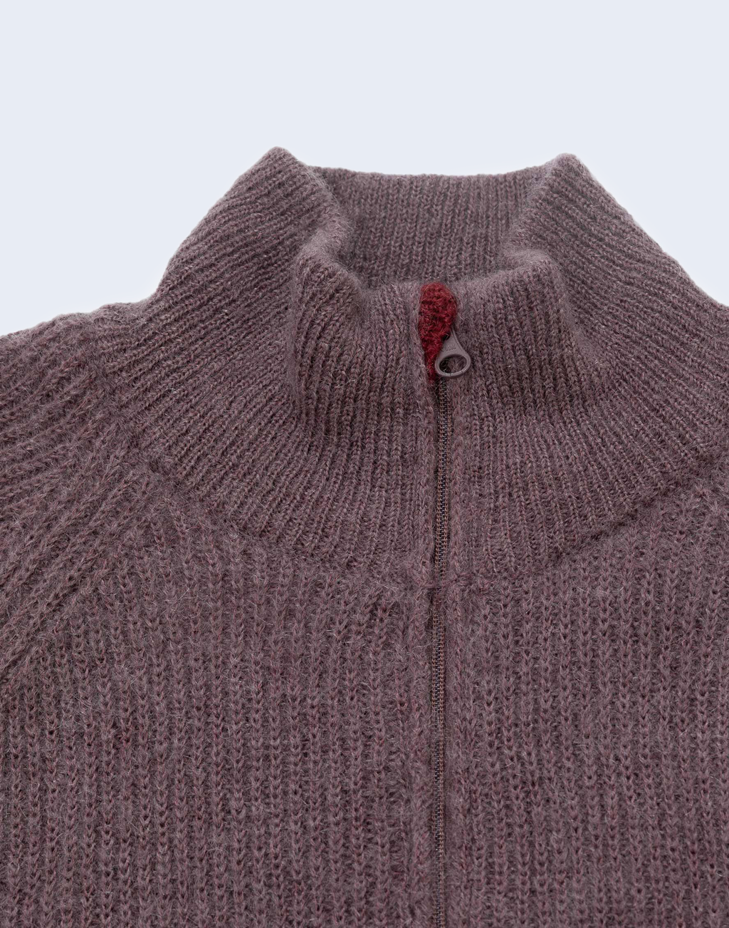 Essence Mohair Mixed Knit Top Maroon