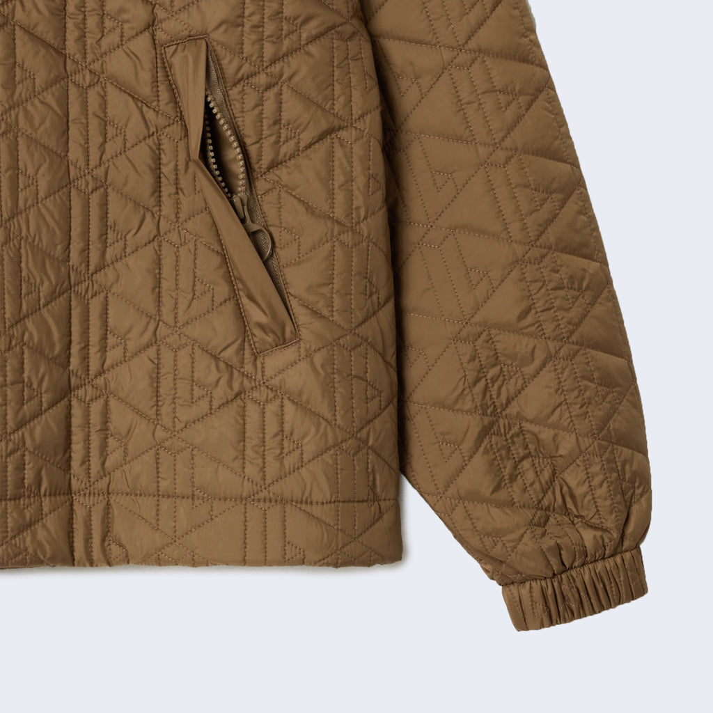 Embroidered Monogram Puffer Jacket Brown