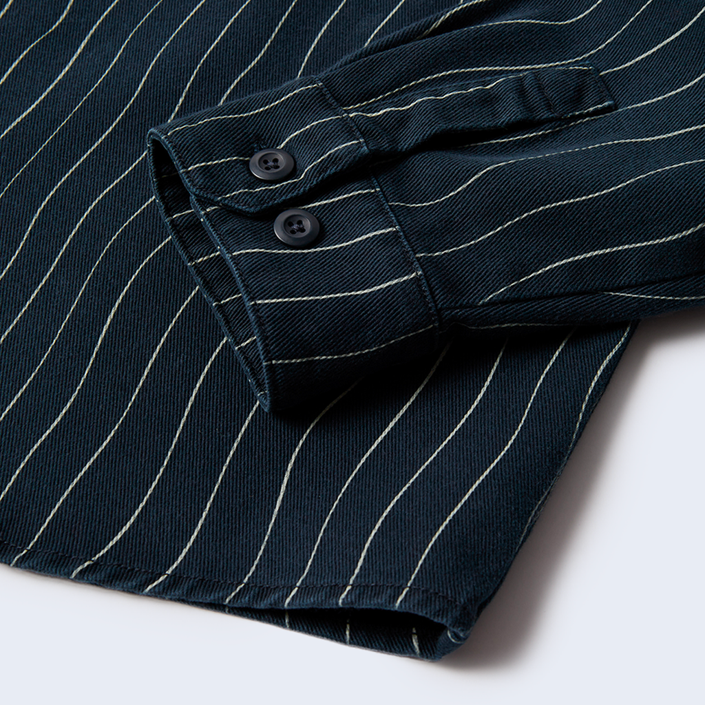Meandering Lines Shirt Navy Blue