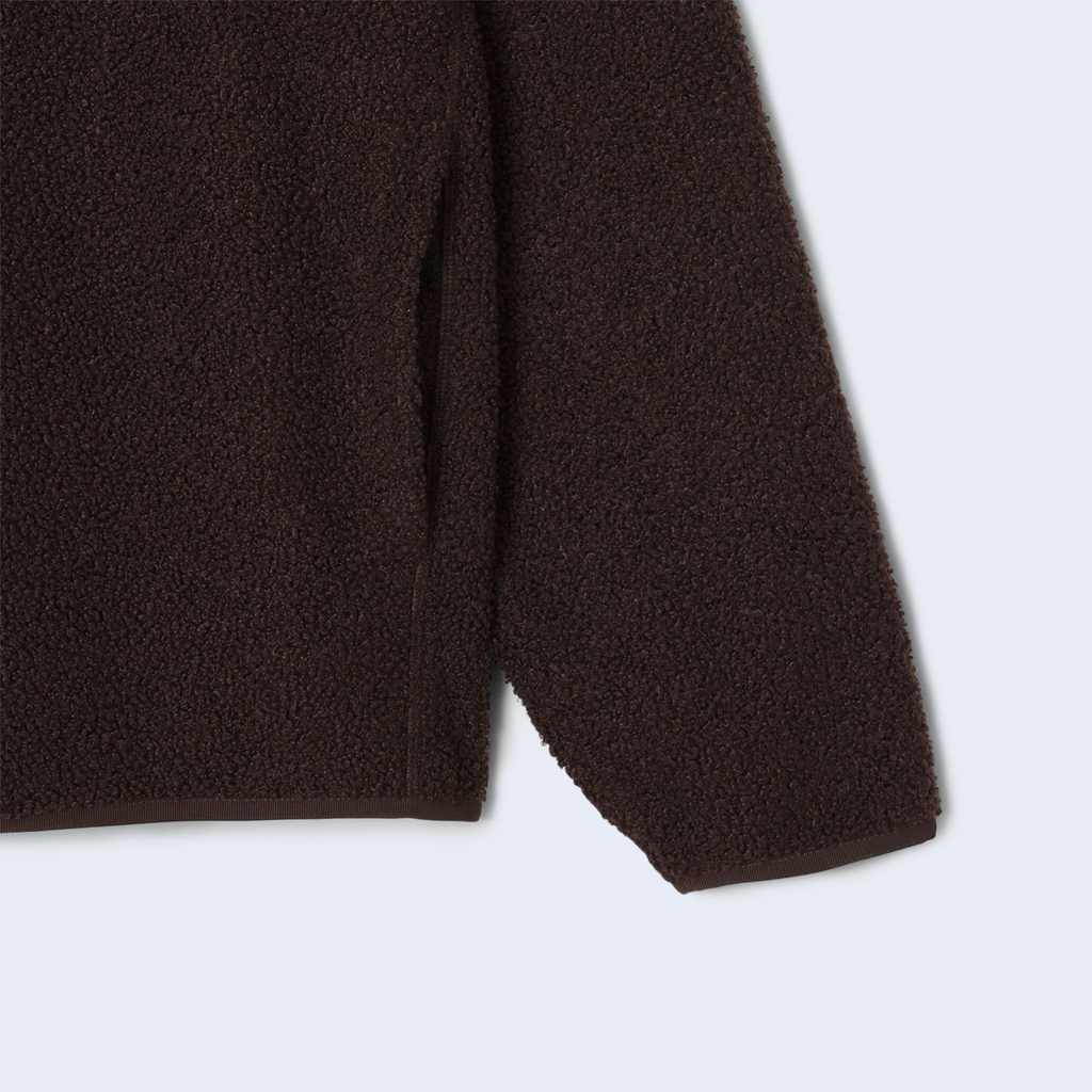 Half Zip Brown Fleece Sweatshirt