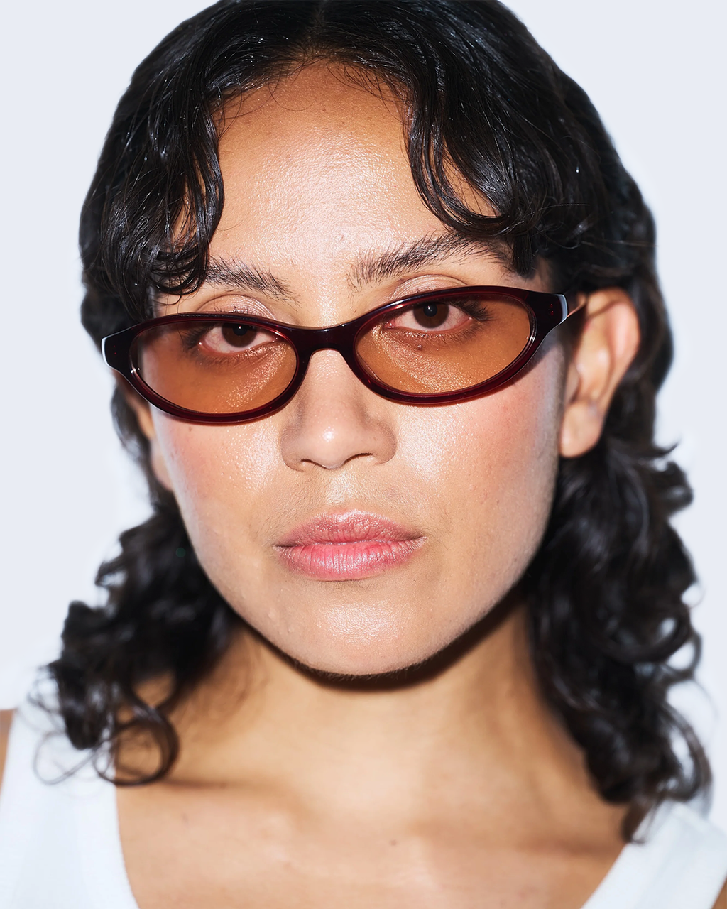 Olympia Crystal Burgundy / Peach Lens