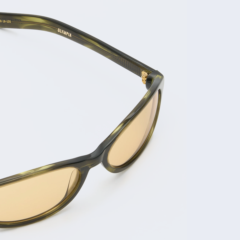 Olympia Olive Horn / Yellow Lens