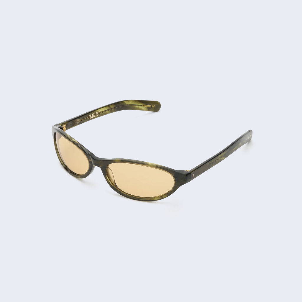 Olympia Olive Horn / Yellow Lens