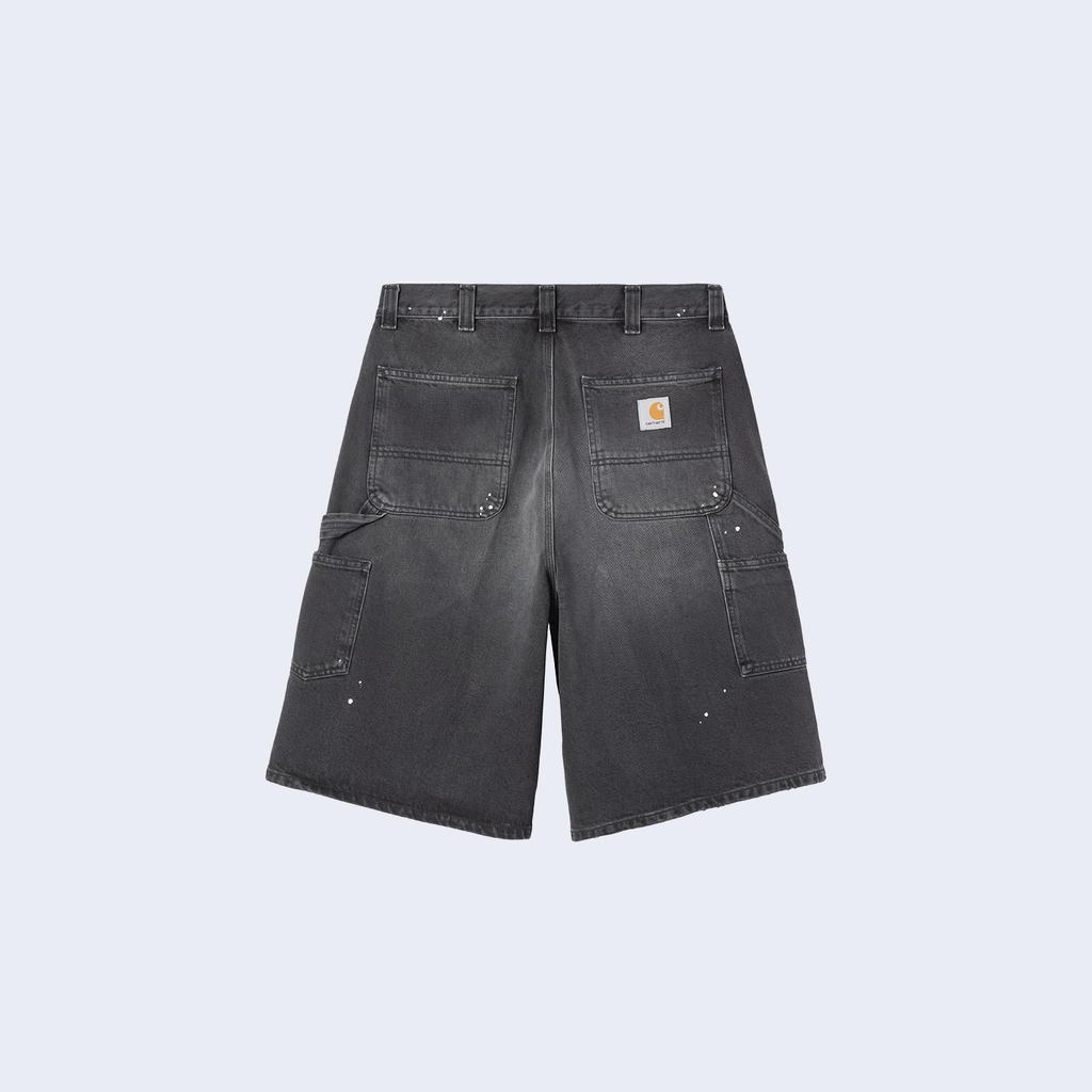 OG Single Knee Short Black Destroy Wash Splatter