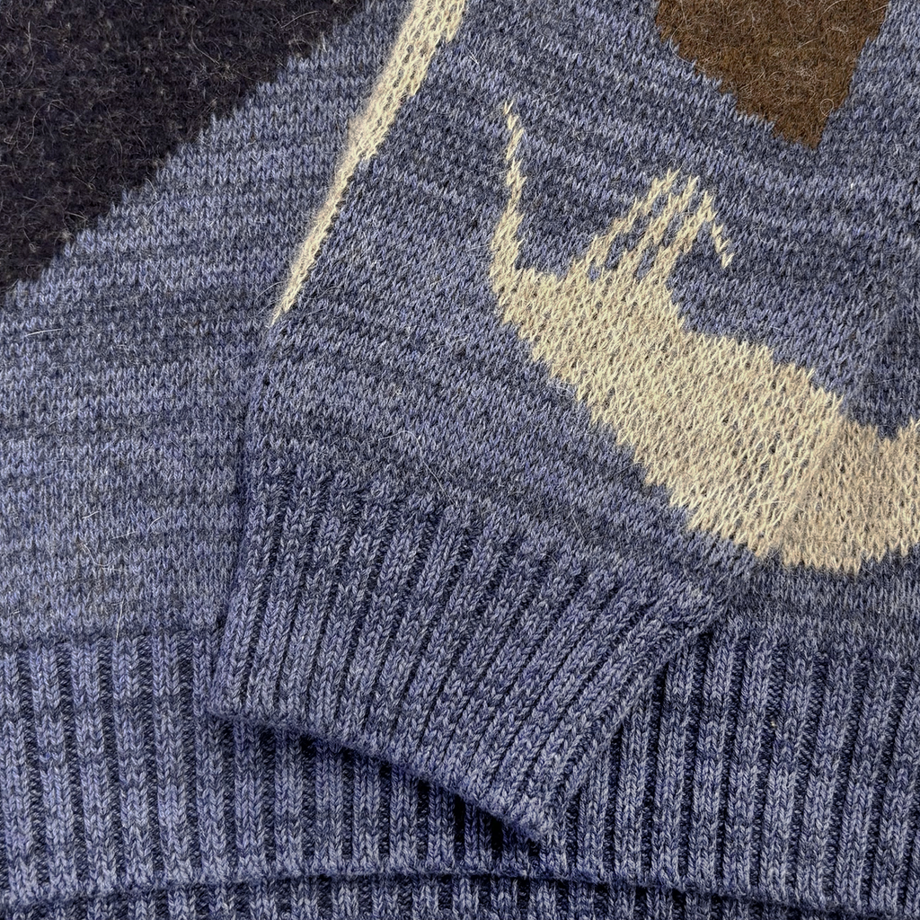 Detached Knitting Pullover Blue