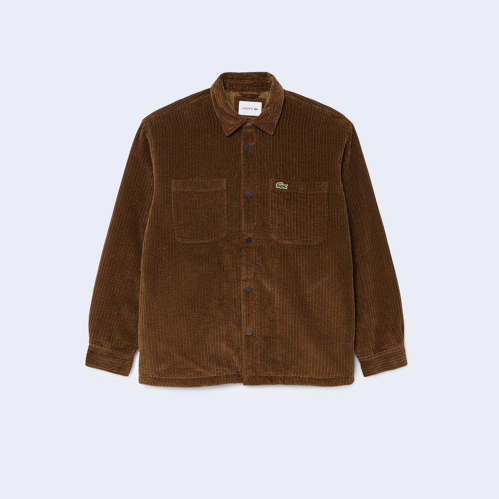Padded Corduroy Overshirt Coffee Brown