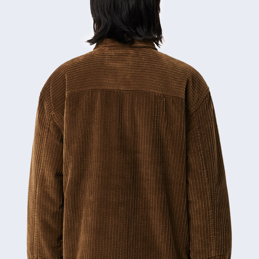 Padded Corduroy Overshirt Coffee Brown