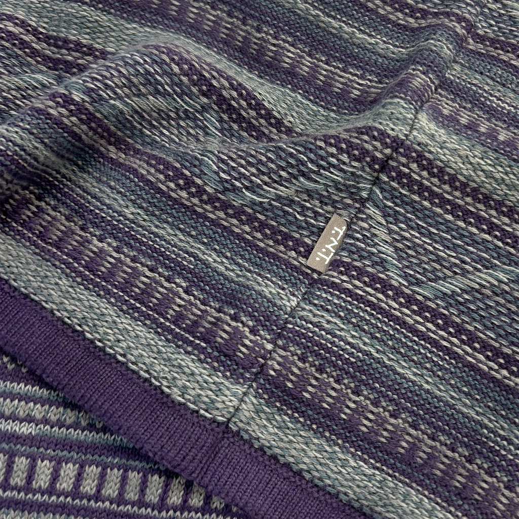 Pattern Knit Crew Dark Purple