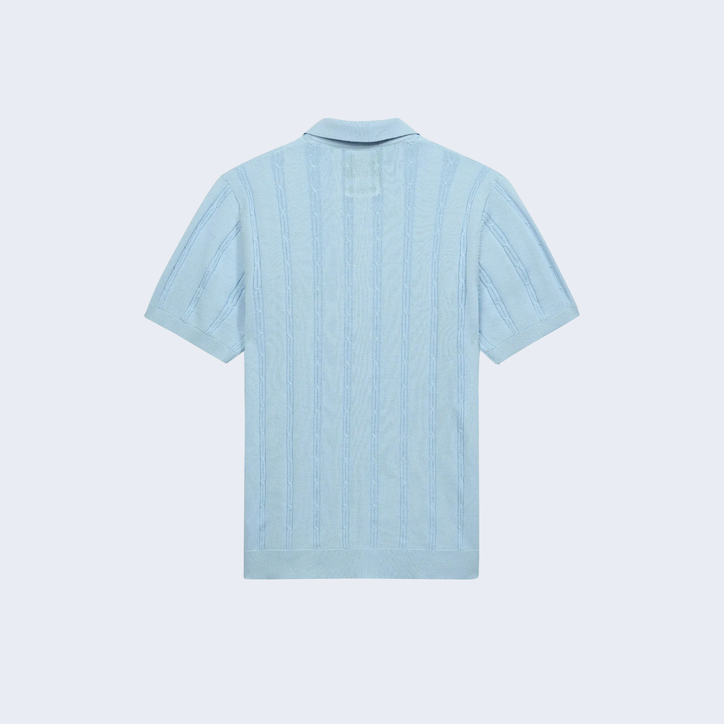 Painters Logo Knit Polo Light Blue
