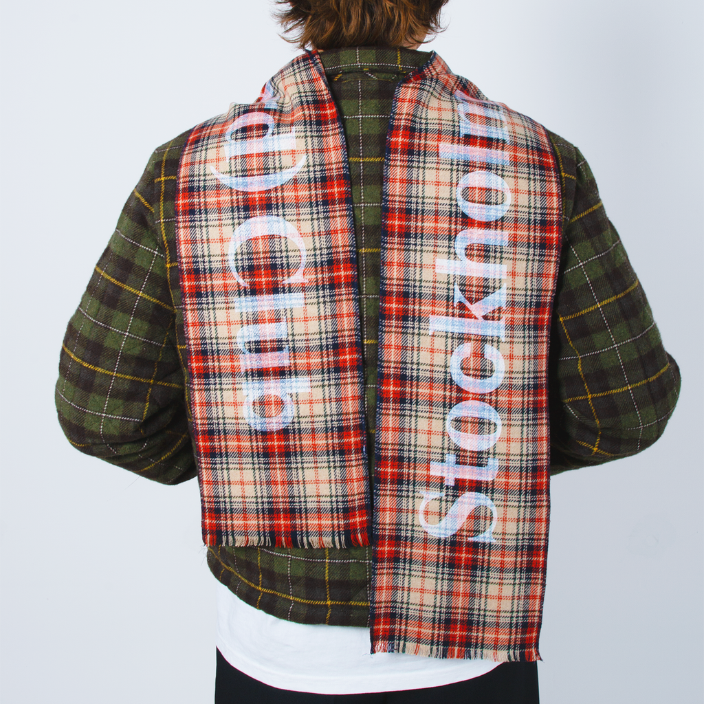 Plaid Scarf Beige / Navy / Red