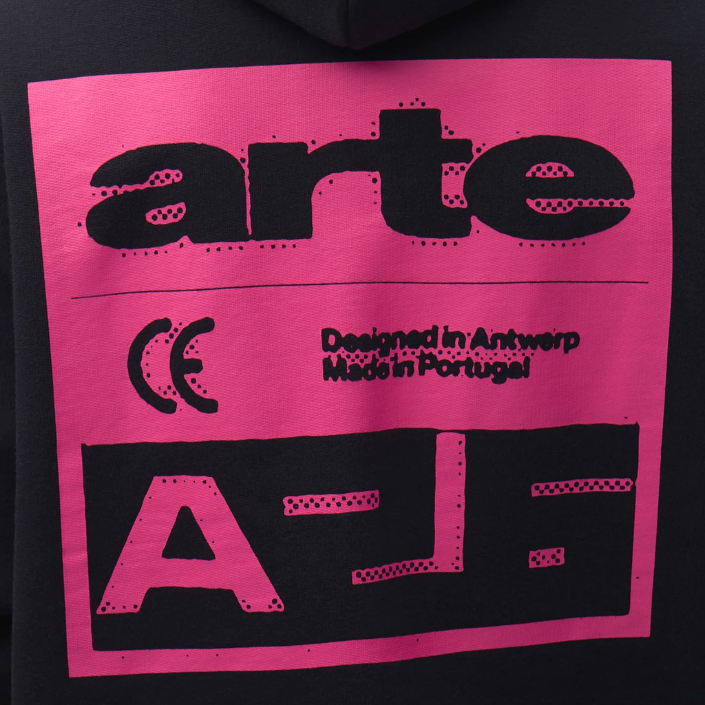 Pink Serial Hoodie Black