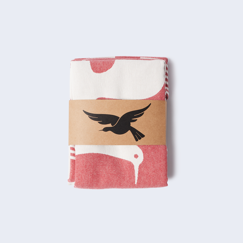 Infinite Kitchen Bird Towel Set Red