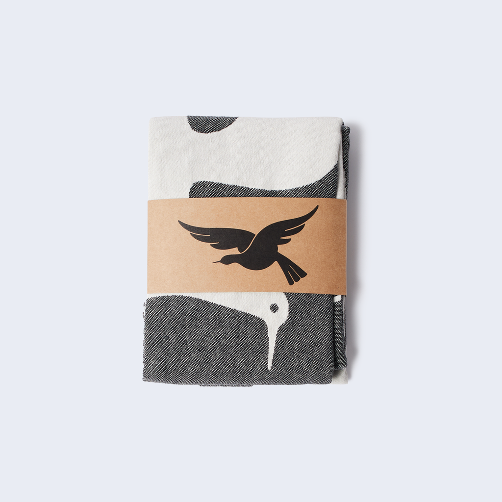 Infinite Kitchen Bird Towel Set Black