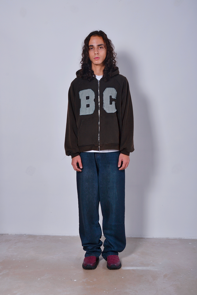 BC Zip-up Hoodie Washed Brown