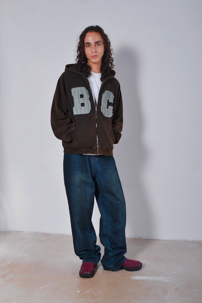 Lax Baggy Denim Snakeskin Dark Blue