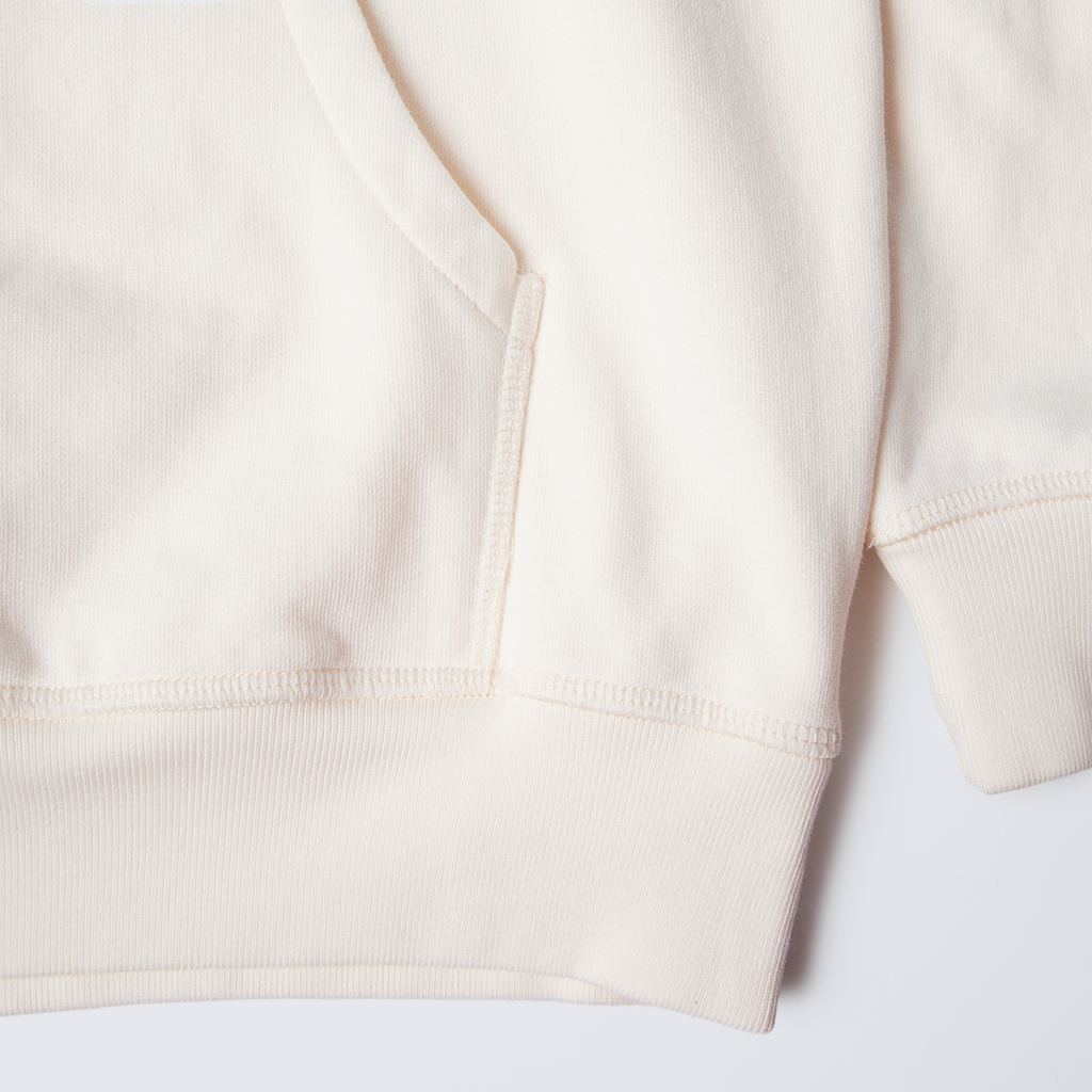 Circled Script Logo Hooded Sweatshirt Off White