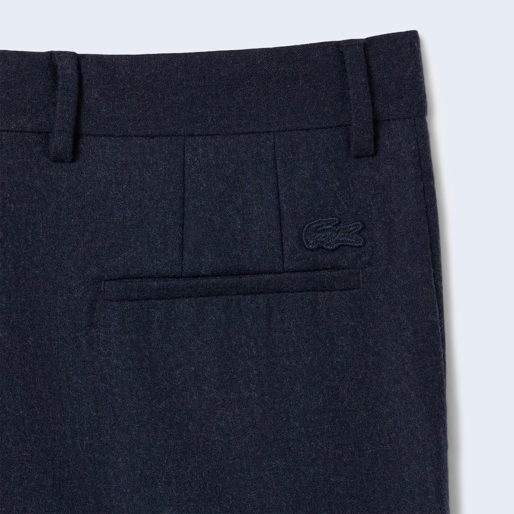 Straight Fit Felted Wool Pants Blue