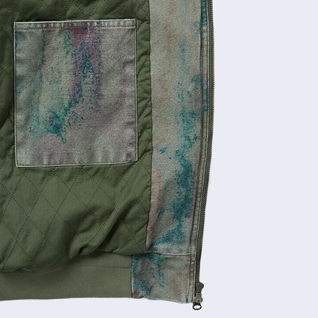 Blurred Hooded Jacket Olive