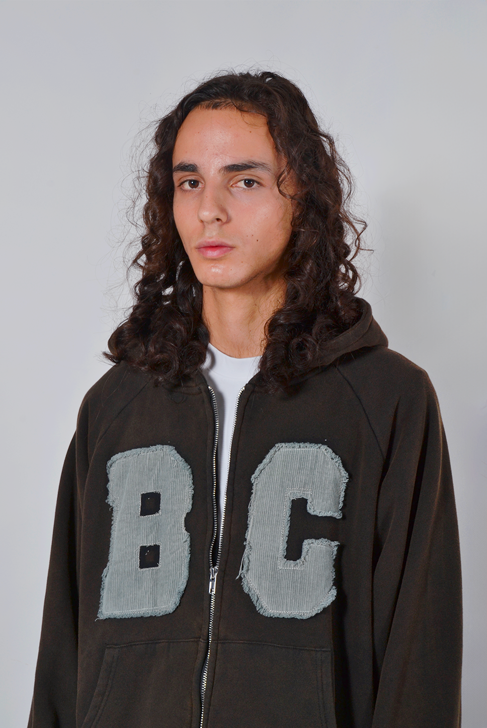BC Zip-up Hoodie Washed Brown