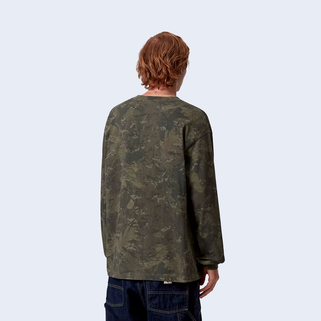 LS Camo Combi T-shirt Camo Combi Green / Olive Garment Dyed