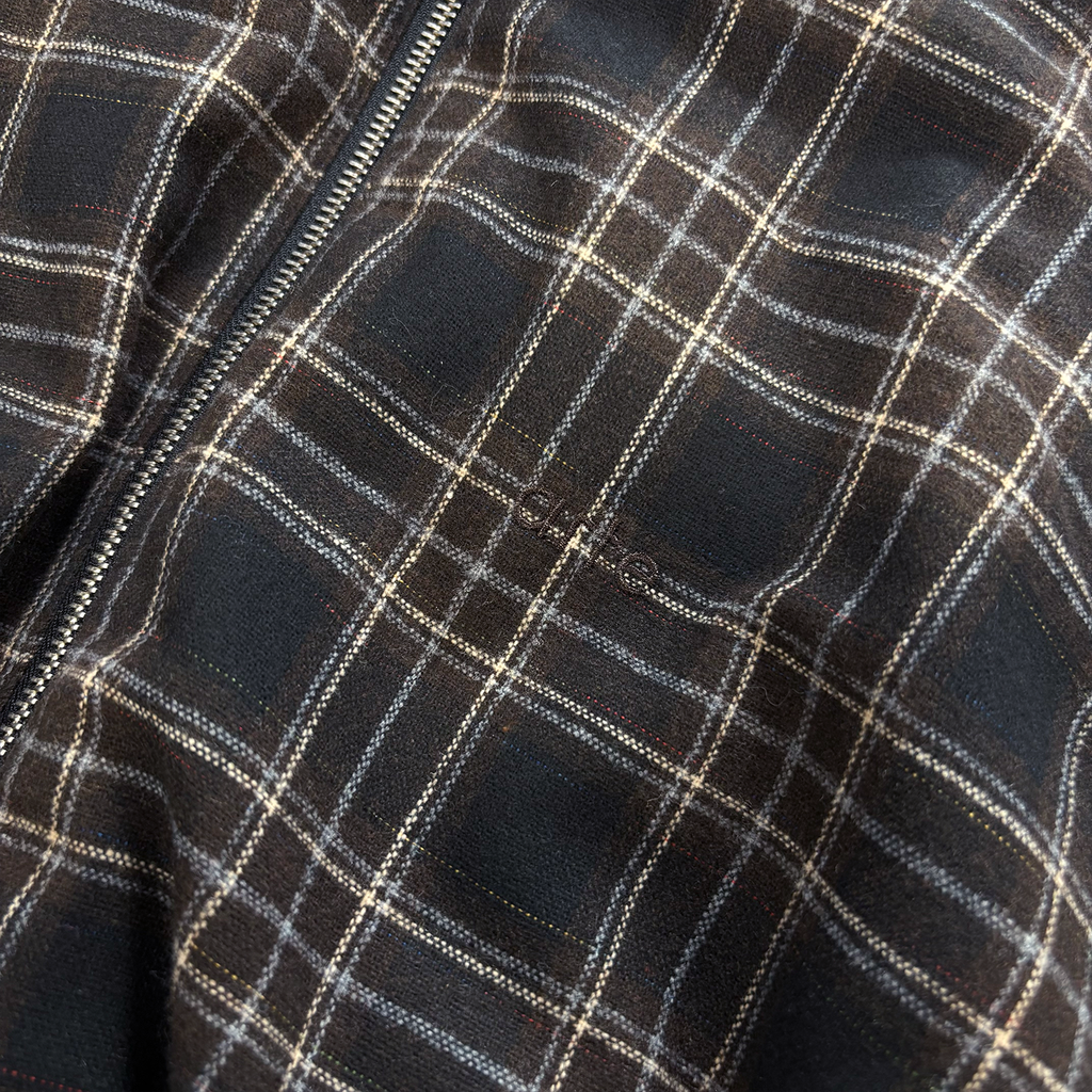Reversible Plaid Hooded Jacket Black