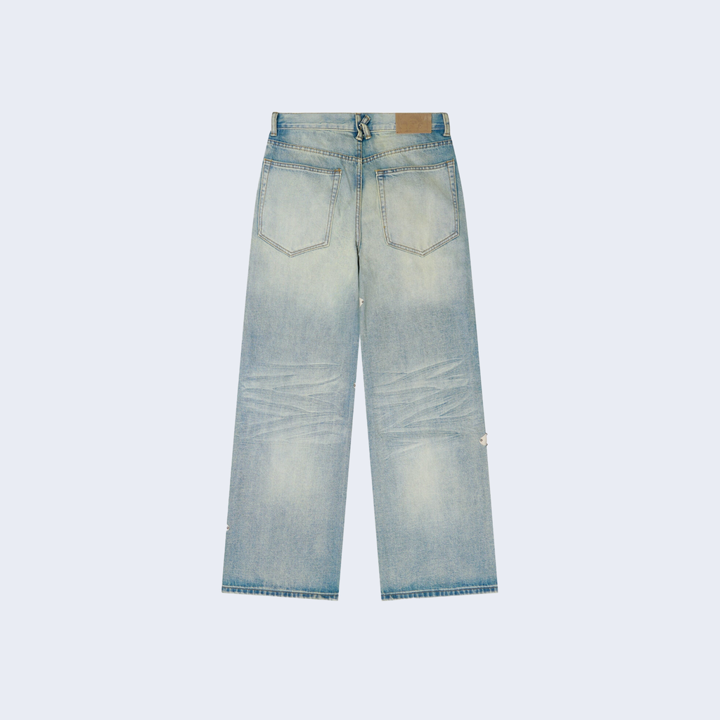Studded Face Jeans Blue
