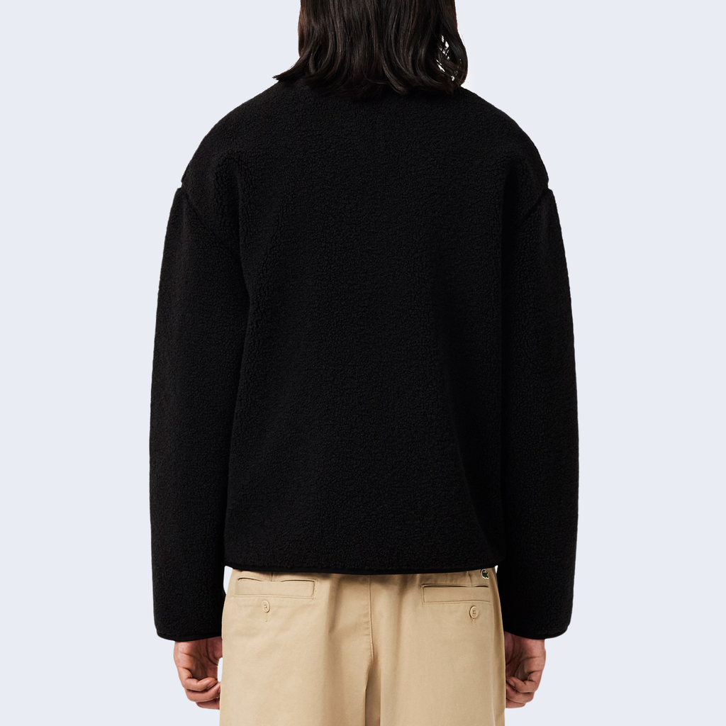 Sherpa Jacket With High Collar Black