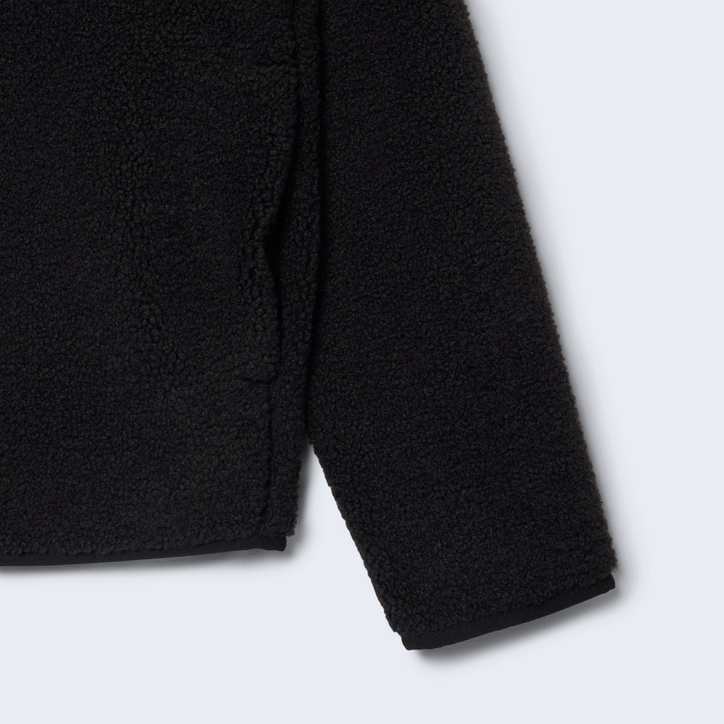 Sherpa Jacket With High Collar Black