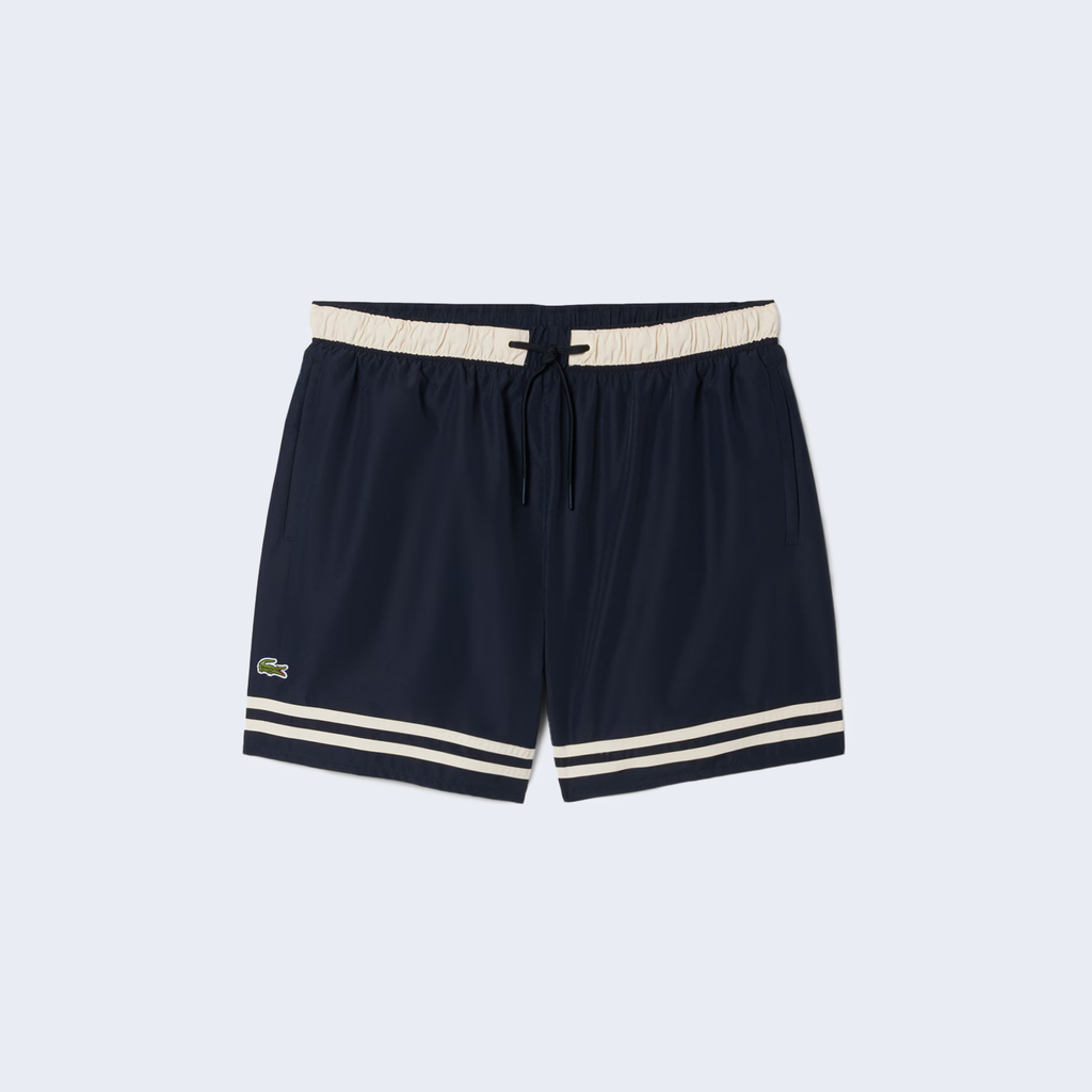 Swim Shorts Contrasting Stripes Black / Beige