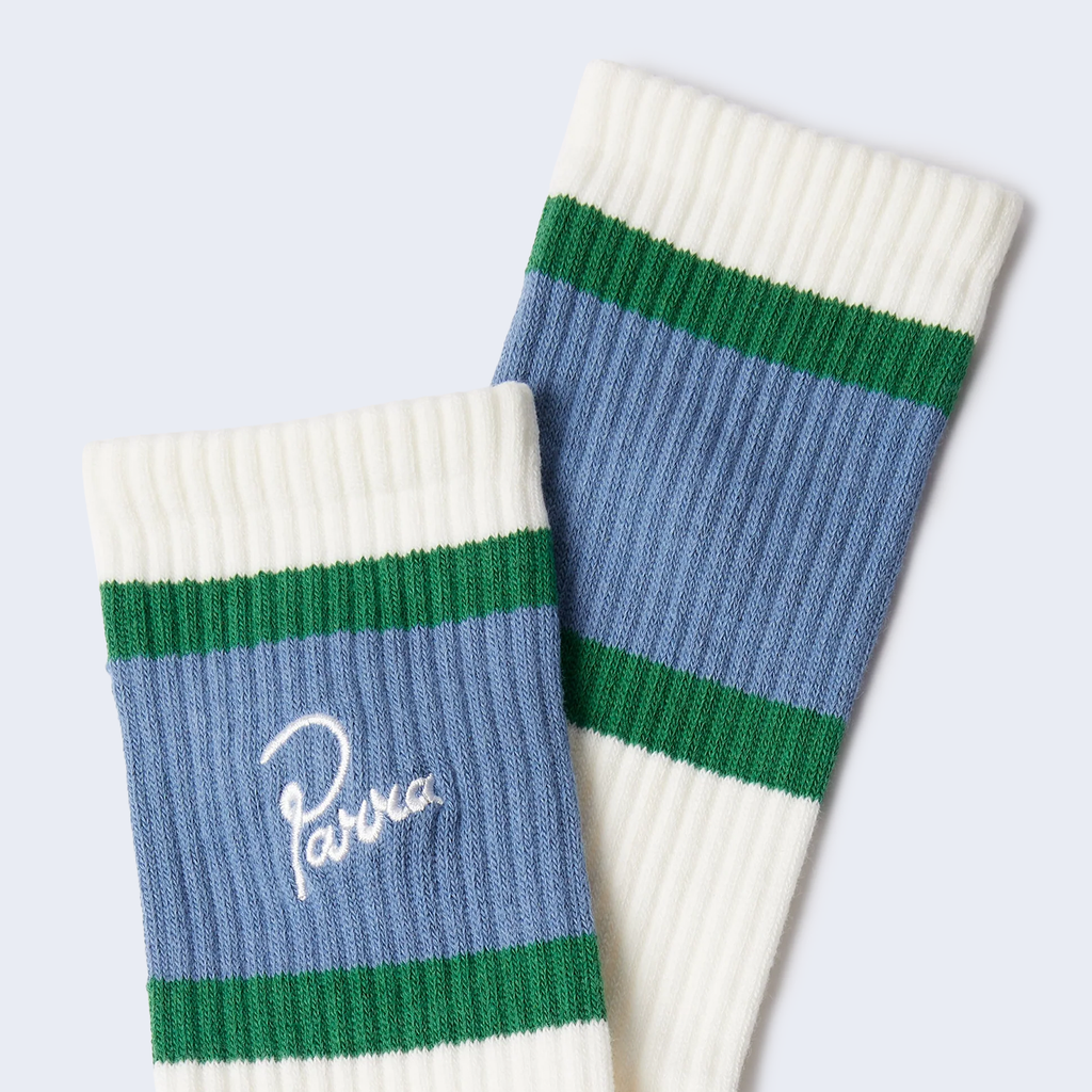Signature Striped Crew Socks White