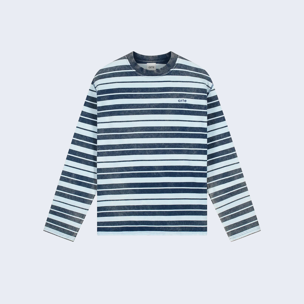 Sunfade Striped LS Navy / Light Blue