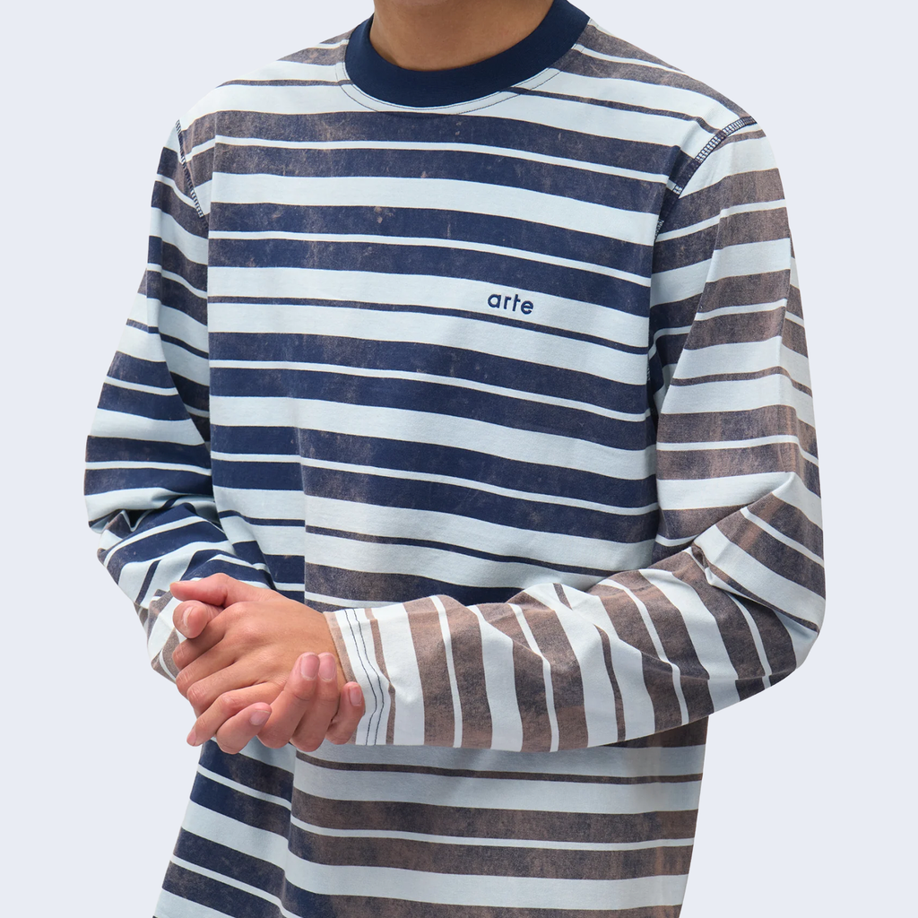 Sunfade Striped LS Navy / Light Blue