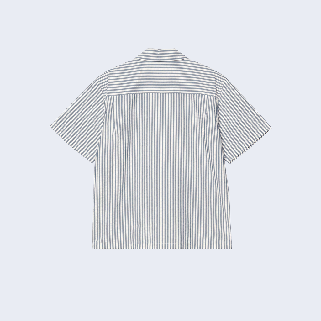 S/S Leavel Stripe Shirt Blue River / Wax