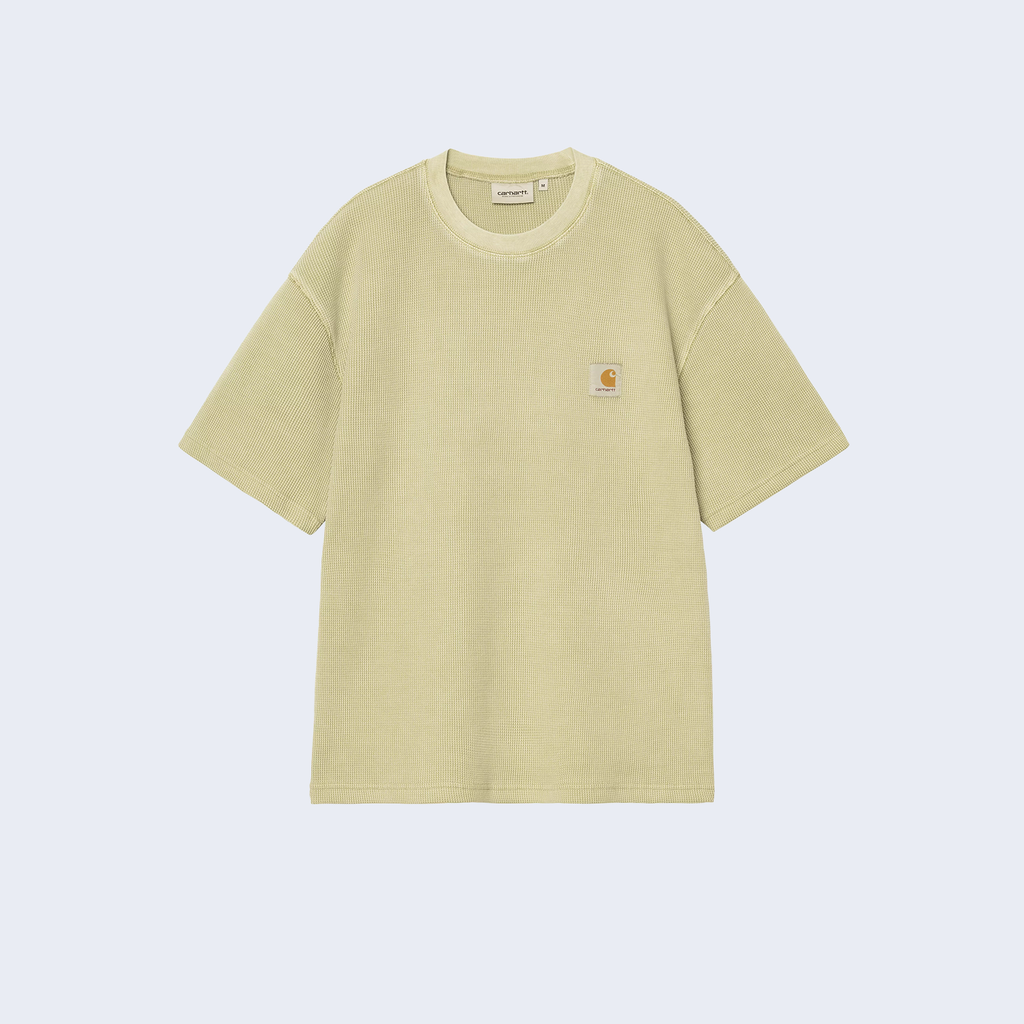 S/S Nelson Waffle T-Shirt Gentle Green Garment Dyed