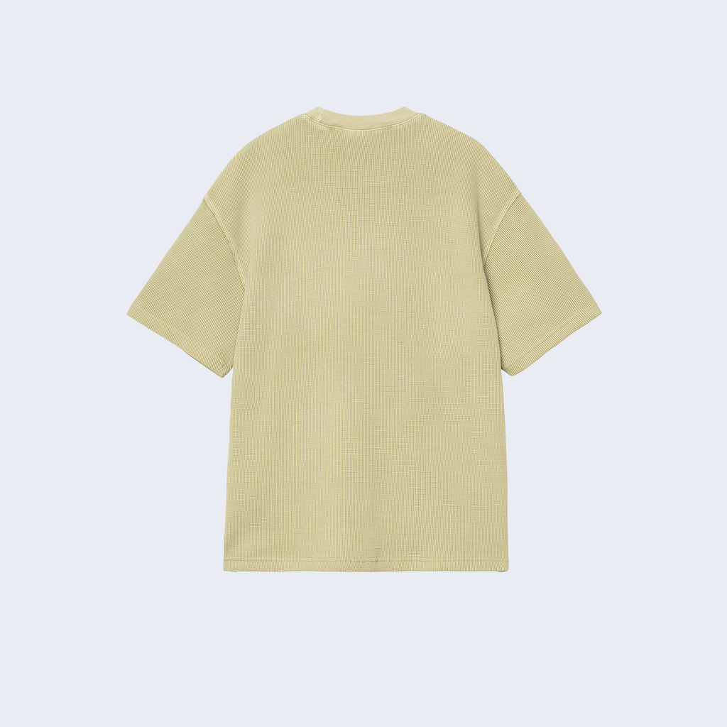 S/S Nelson Waffle T-Shirt Gentle Green Garment Dyed