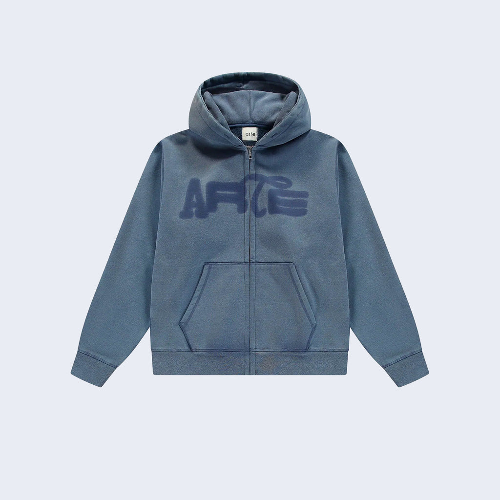 Stencil Sunfade Zip Hoodie Navy