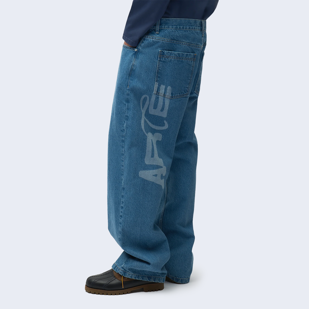 Stencil Uniform Denim Pants Bleach