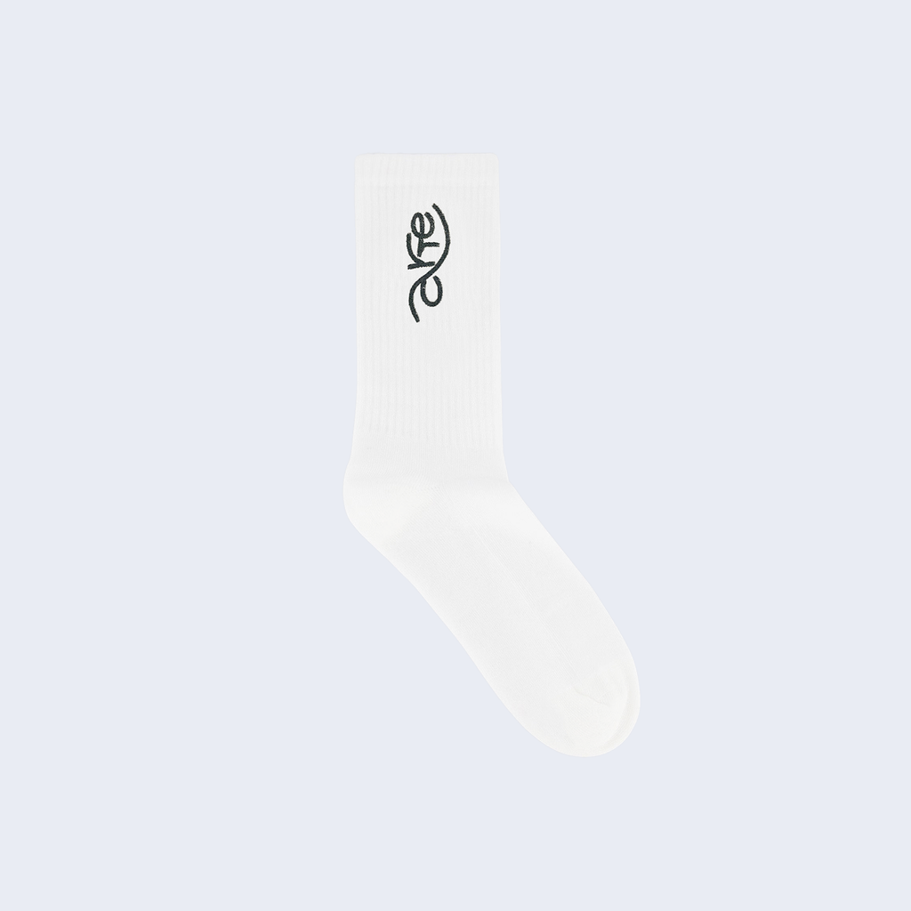 Swirl Uniform Socks White
