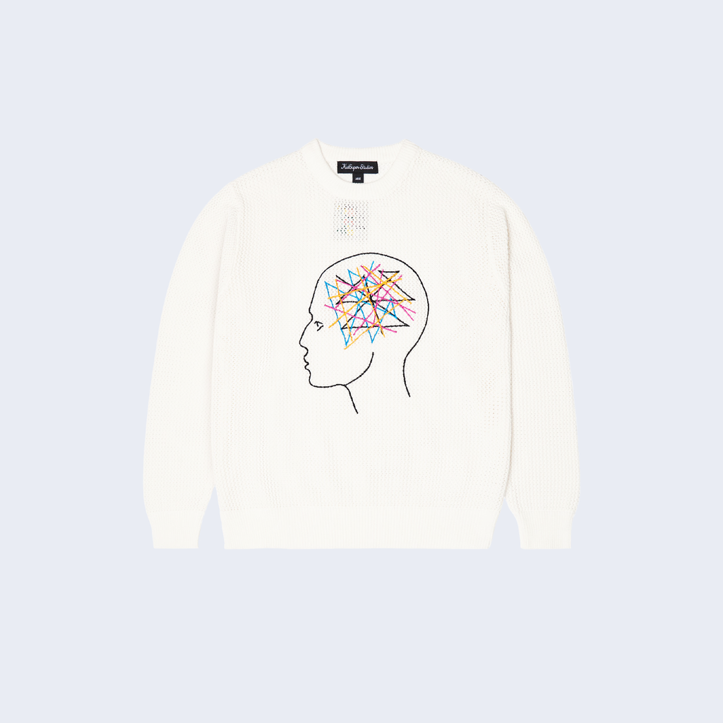 Thought In My Head Loose Gauge Sweater Bone