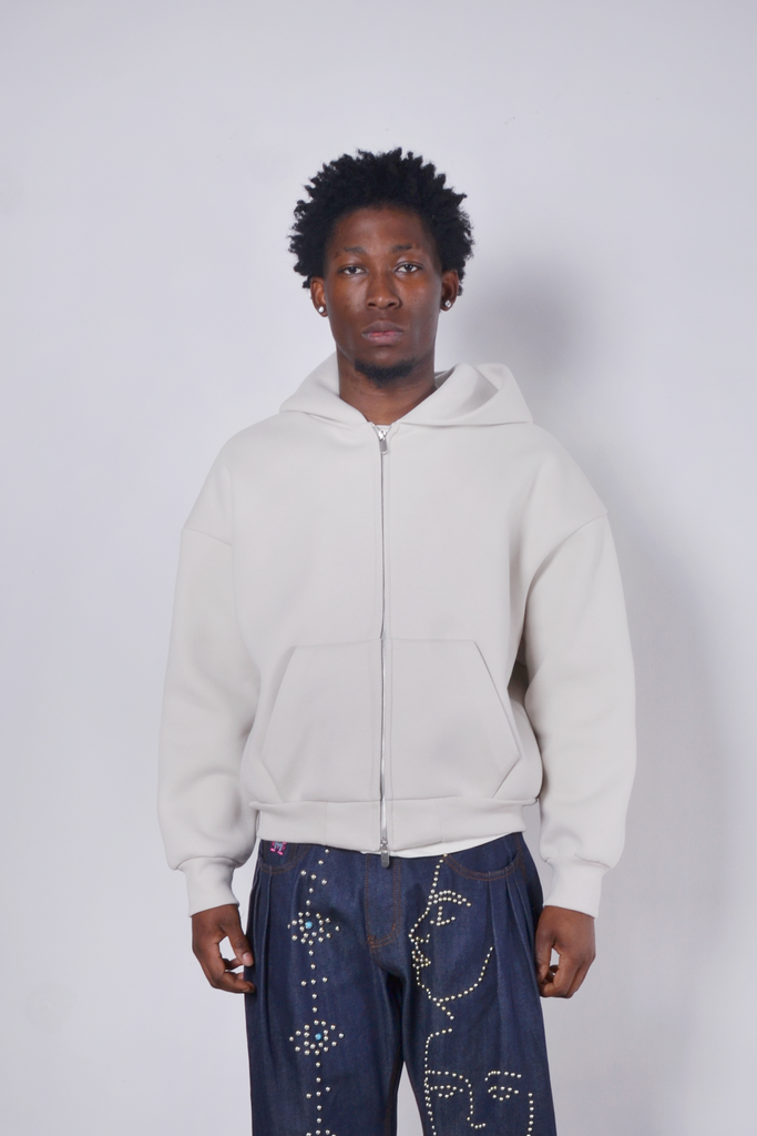 V2 Zipped Hoodie Bone