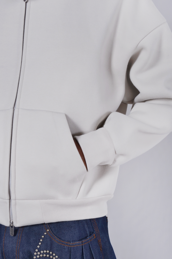 V2 Zipped Hoodie Bone