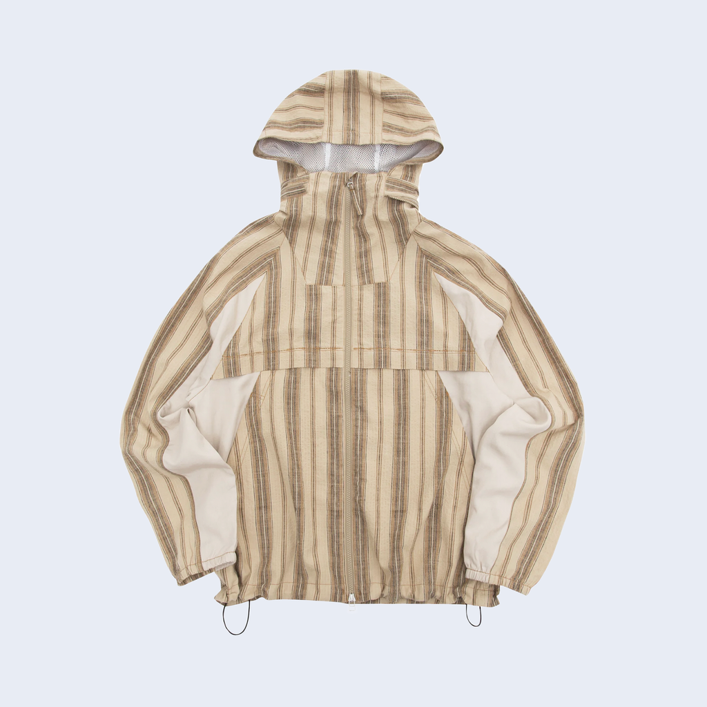 Beyond Zip Through Beige Stripe