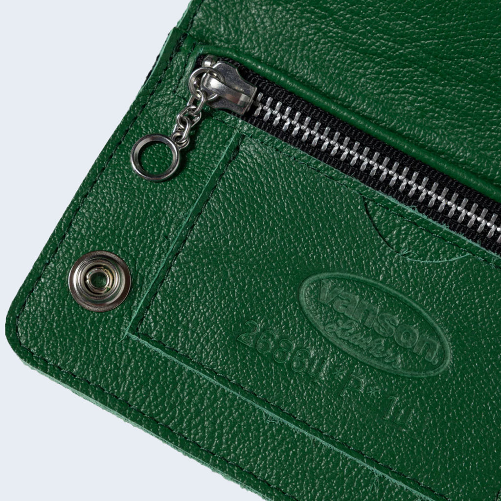 Vanson Bones Chain Wallet Green